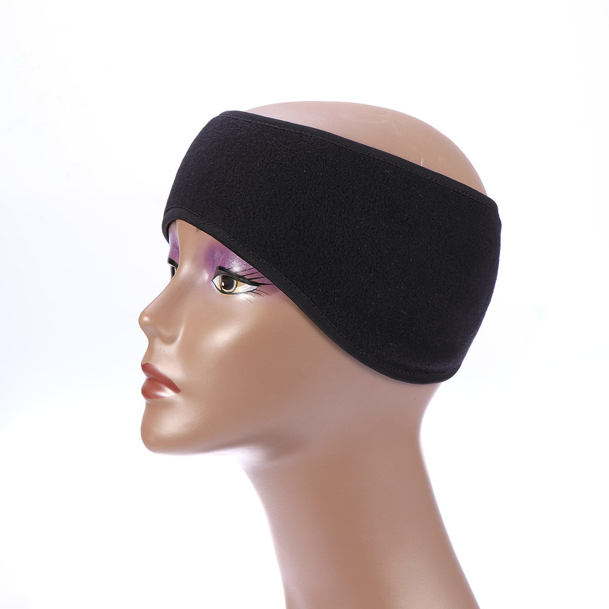 Fleece Ear Warmer Band - Unisex Schwarzes Ohrenwärmer-Stirnband Winter Thermo-Fleece Dehnbares