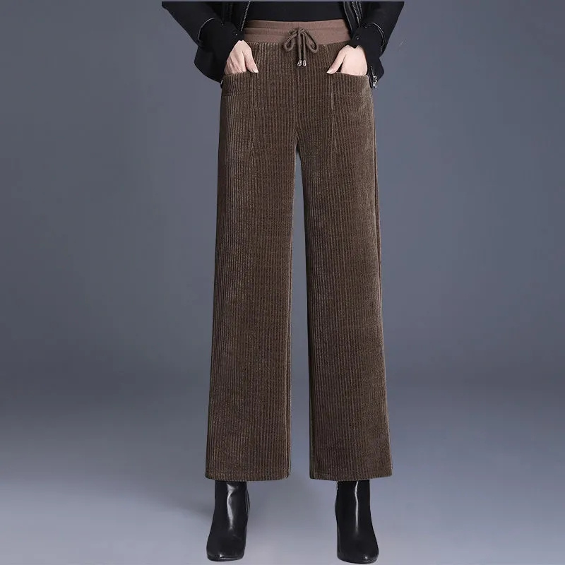 Corduroy Pant Warm - Herbst Winter Cord Breite Bein Hosen