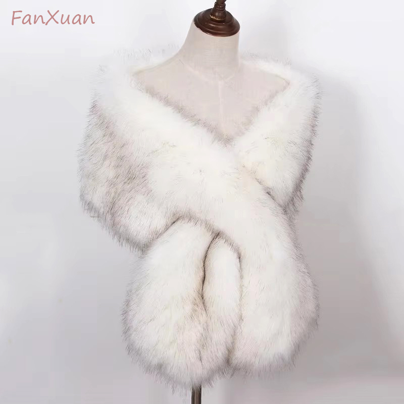 Shawl Wrap Winter - Faux Fuchs Pelz Frauen Wraps Lange