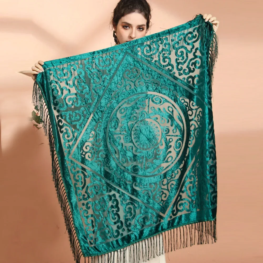 AW25 Samt-Jacquard-Schal mit Q – Shawl Wrap Winter Bewertung und Preis