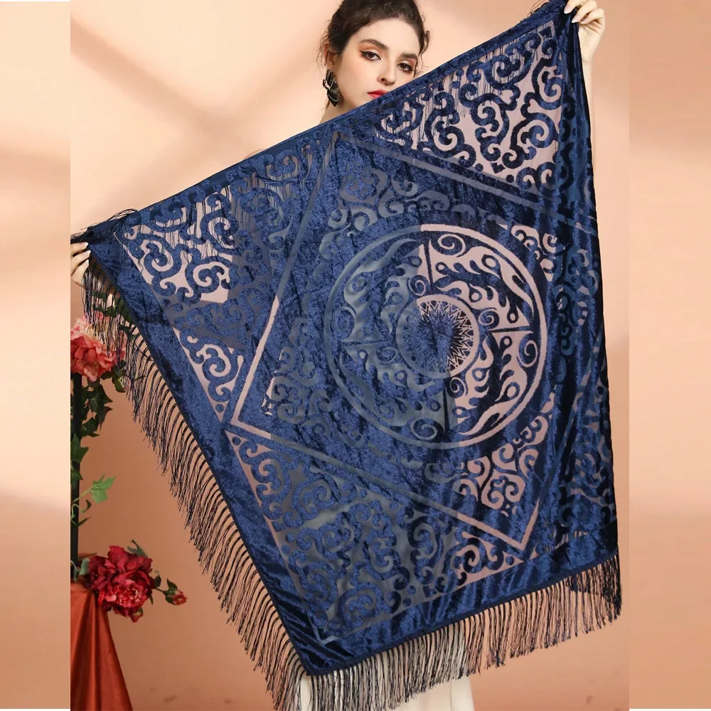 AW25 Samt-Jacquard-Schal mit Q – Shawl Wrap Winter Bewertung und Preis